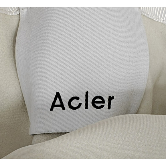 Acler Ruffled Off Shoulder Jumpsuit Size 2 Mint Green Pockets Cropped Wide Leg - Picture 12 of 14